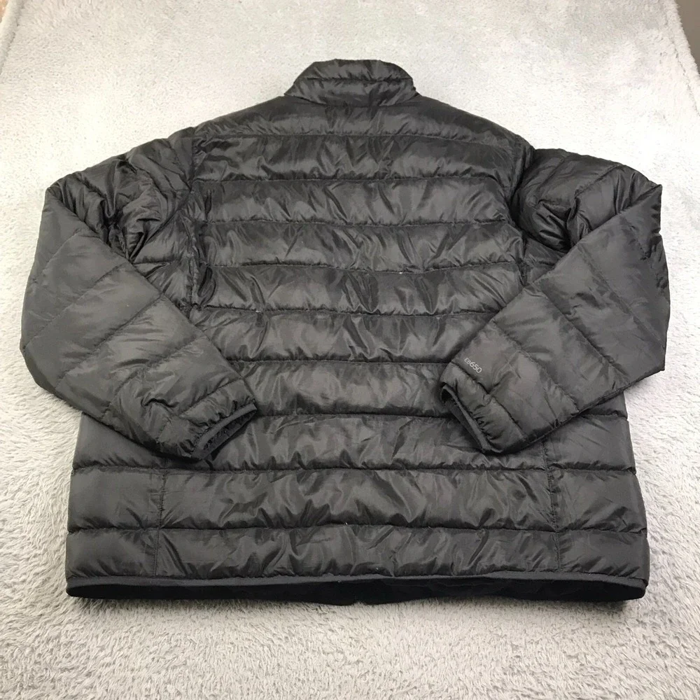 Eddie Bauer Down Jacket Mens 2XL Black EB650 Insulated Full Zip Puffer Coat